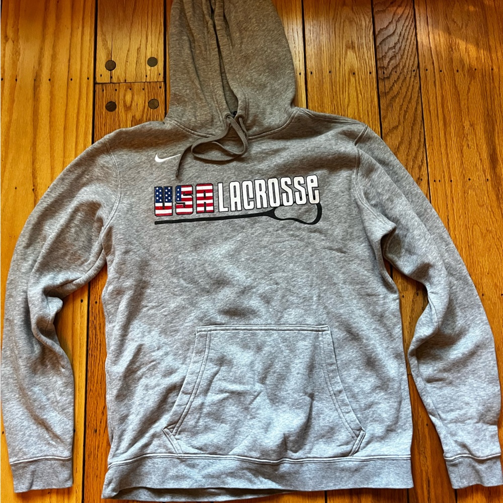 Nike Gray USA Lacrosse Hoodie size medium